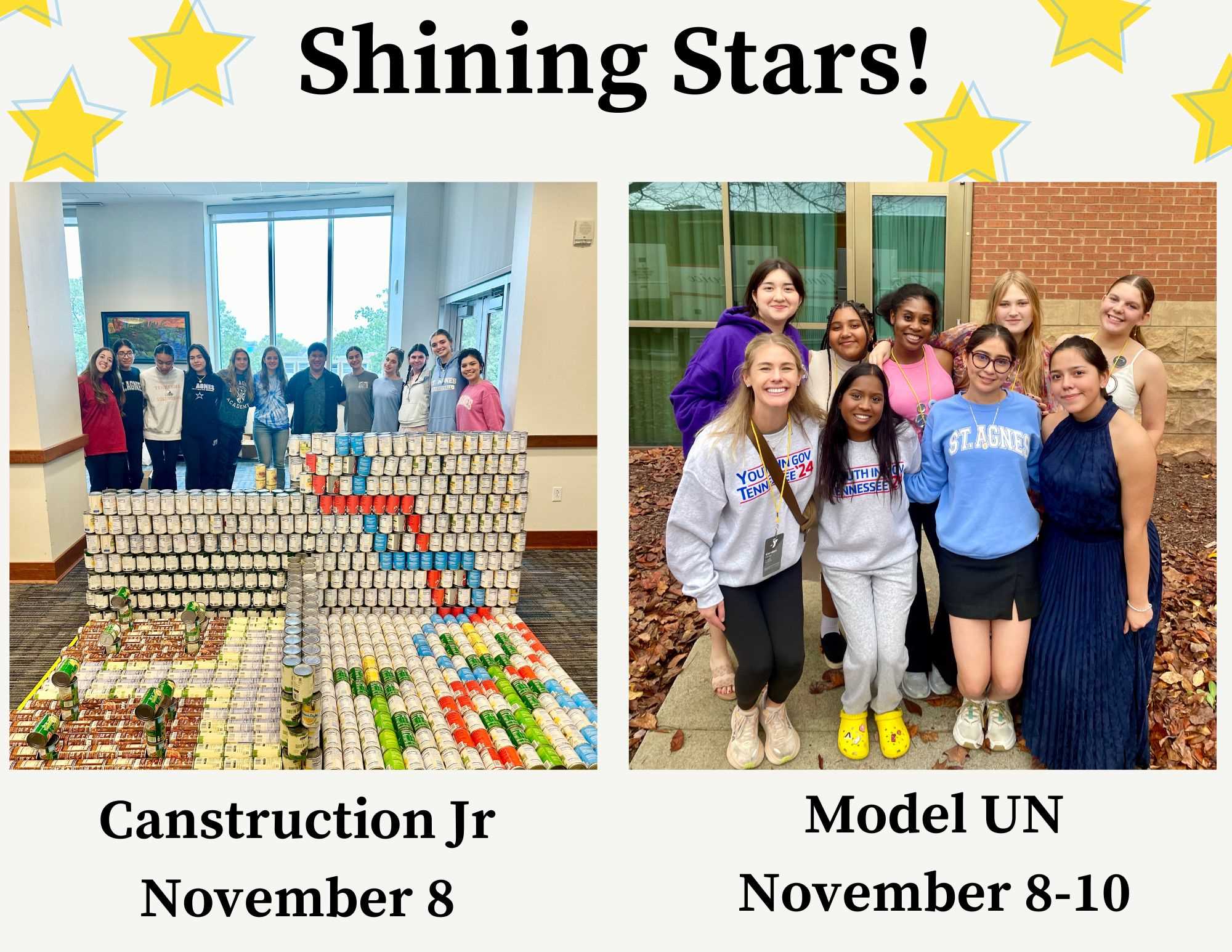 Stars Shine Off Campus at Canstruction Jr. and Model UN