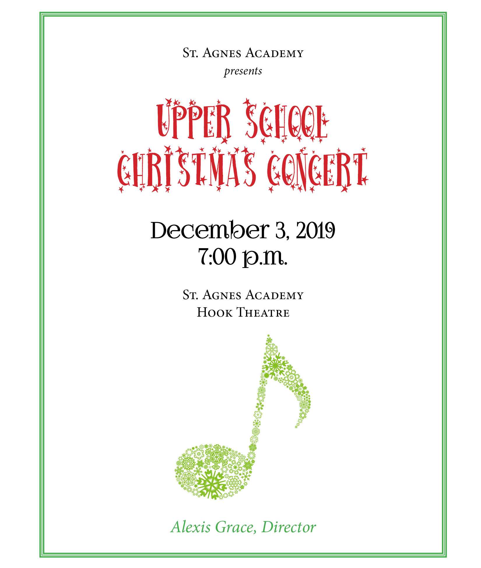 Ring in the Season with the Stars- St Agnes Academy Christmas Concert Dec. 3